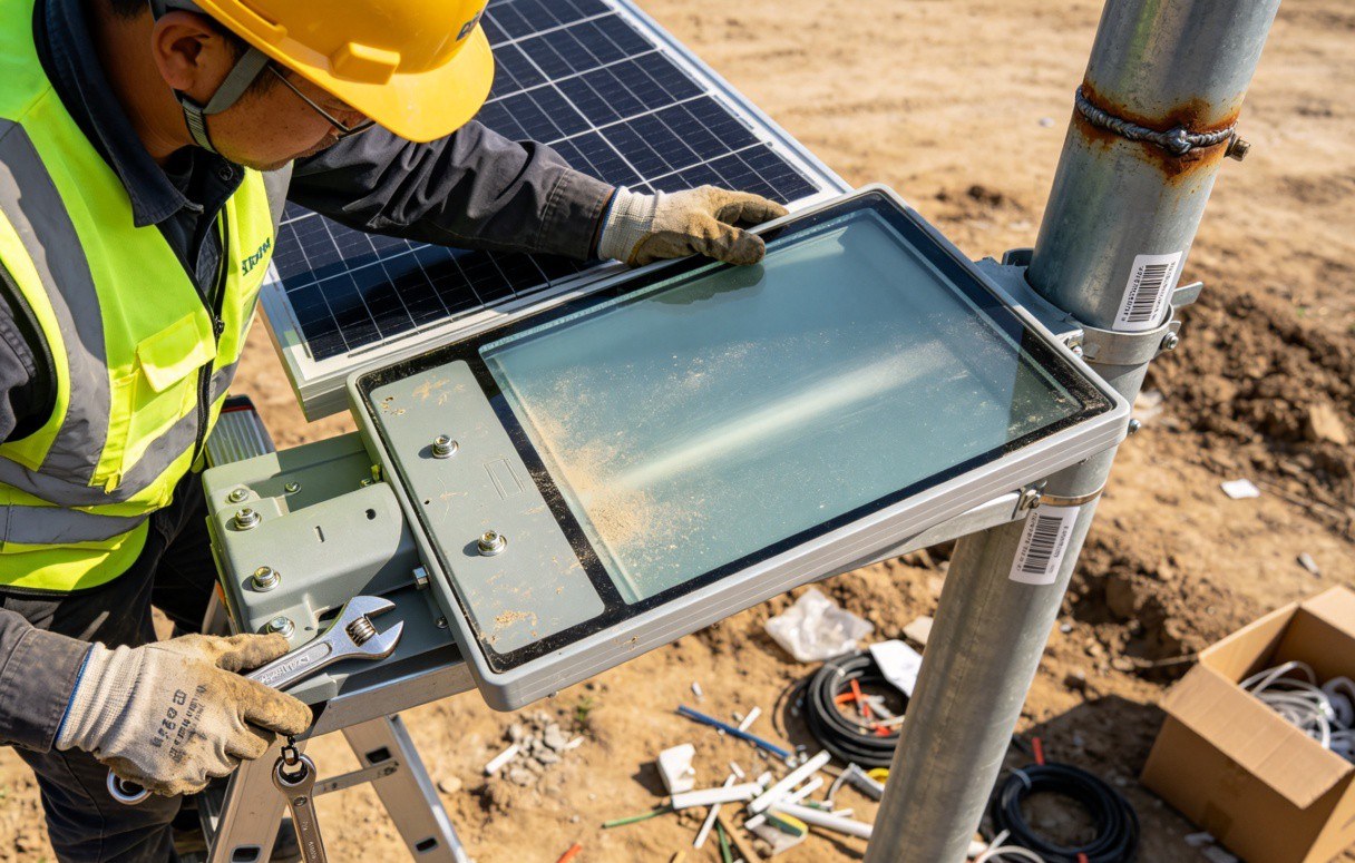 Solar street light panel installation angle