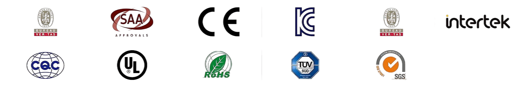 Tonghua Lighting certifications: CE, UL, CCC, KC, SAA, RoHS, Bureau Veritas, Intertek, TUV SUD, SGS