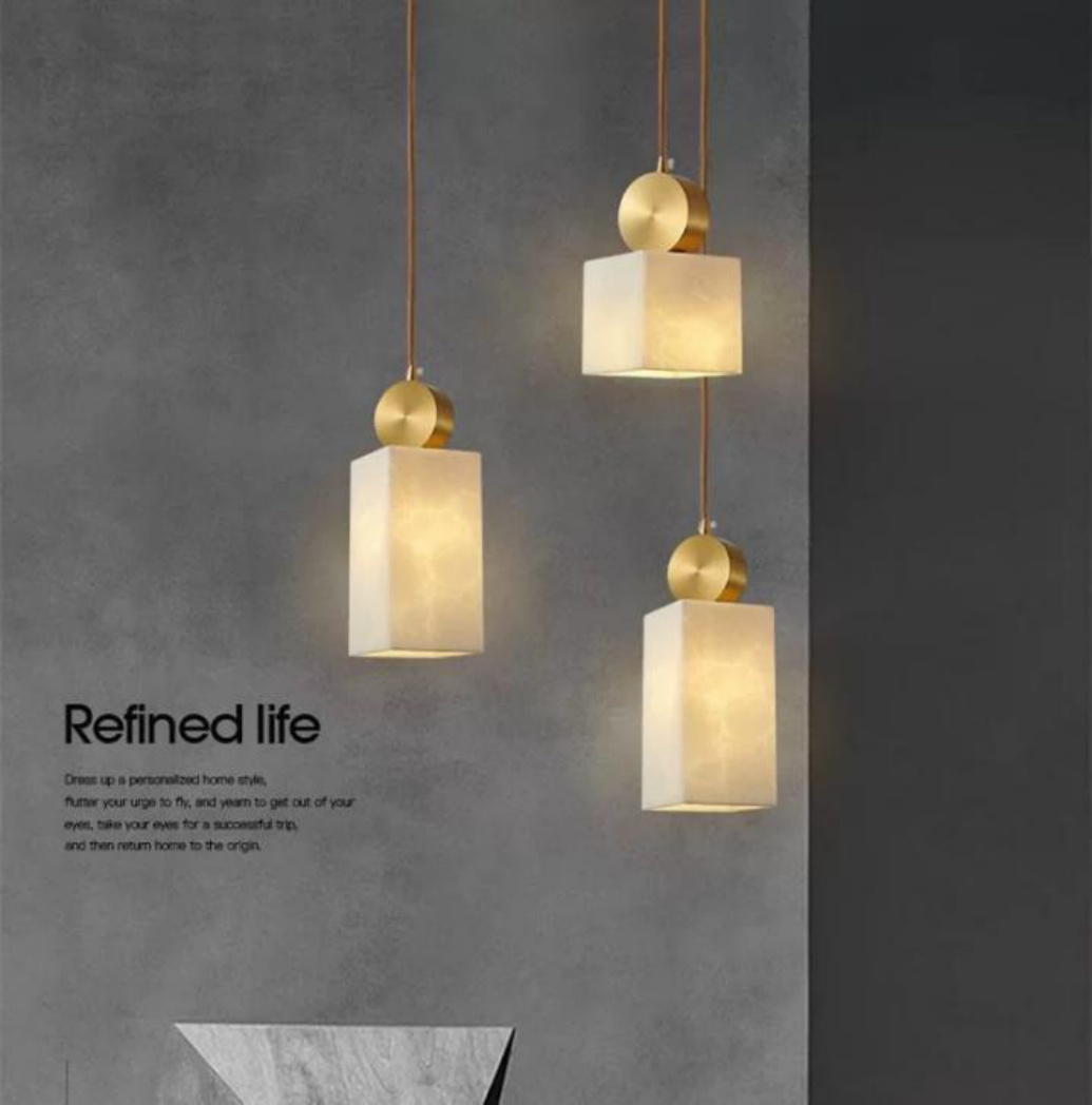 THMP-006 Linear Glass Pendant Black/Gold