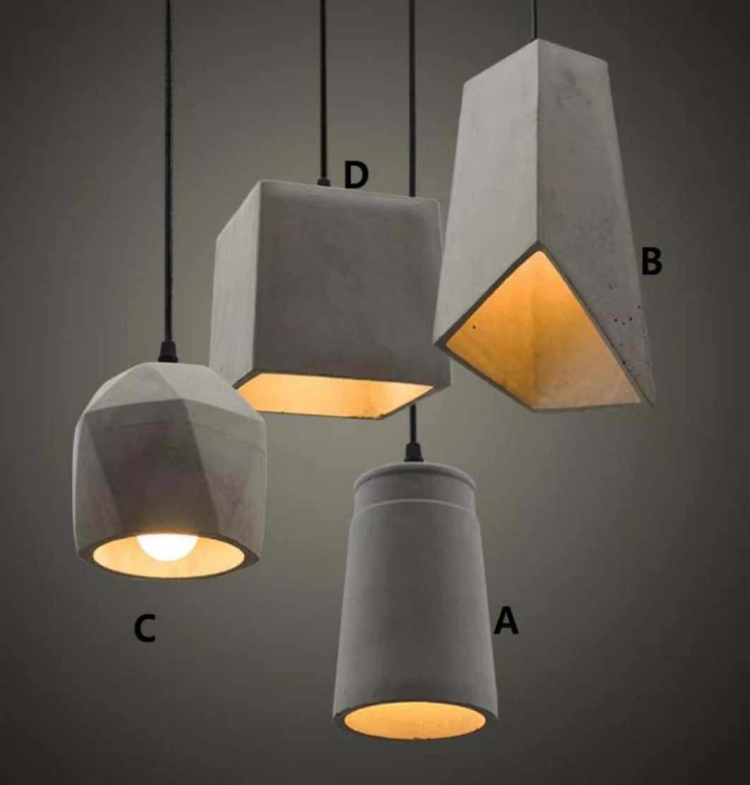 THVP-139 Cement Bowl Pendant Gray/Black