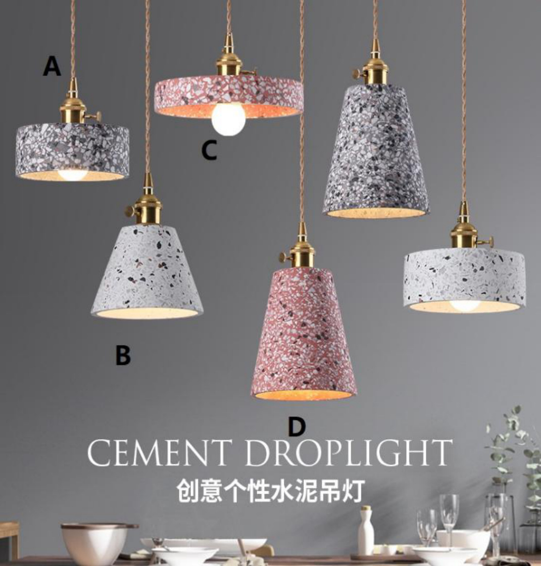 THVP-142 Cement Cylinder Pendant Gray/White/Black