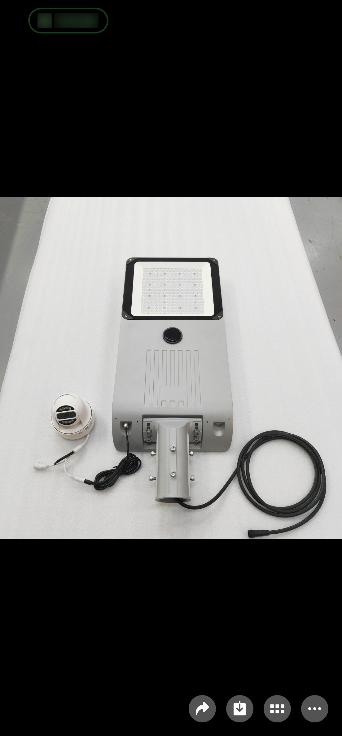LFT series solar street light installed on pole at night real installation