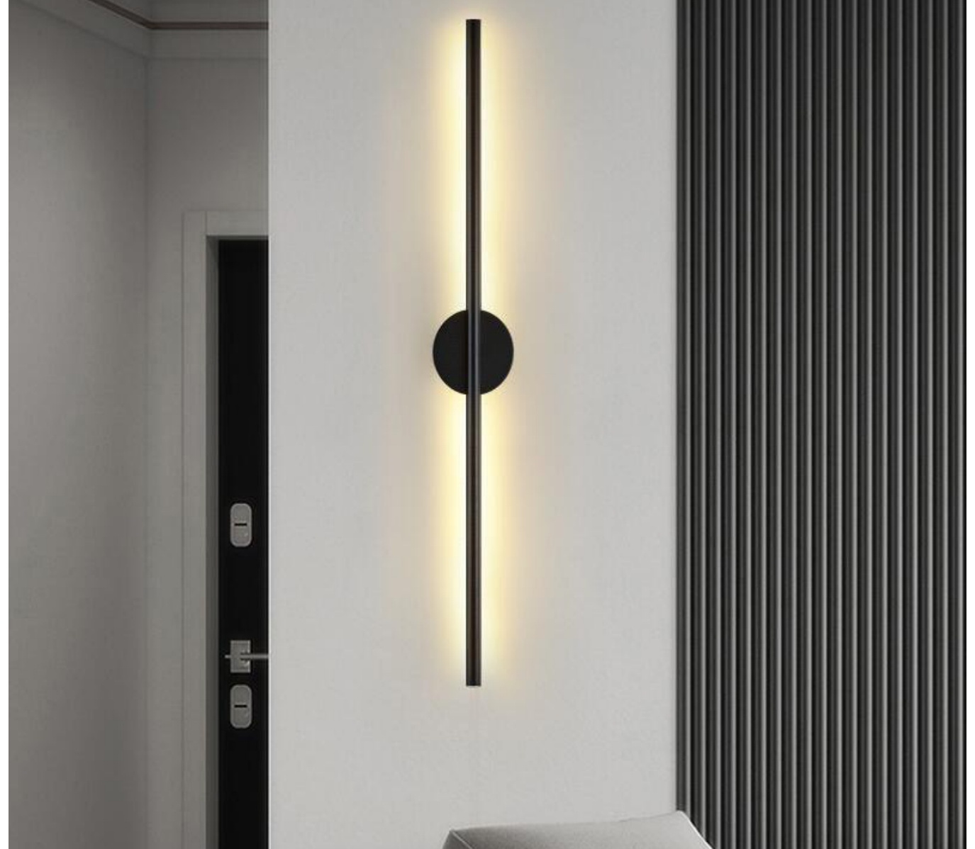 Minimalist long wall lamp (Round ceiling rose) - THW-019 wall lamp product photo