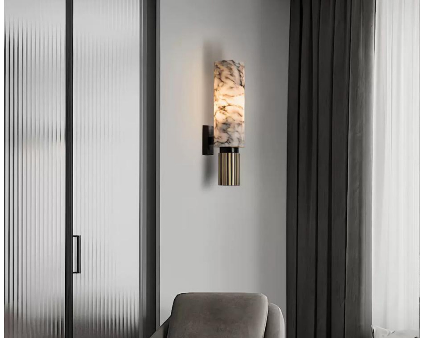 Minimalist long wall lamp (Rectangular Ceiling Rose) - THW-037 wall lamp product photo