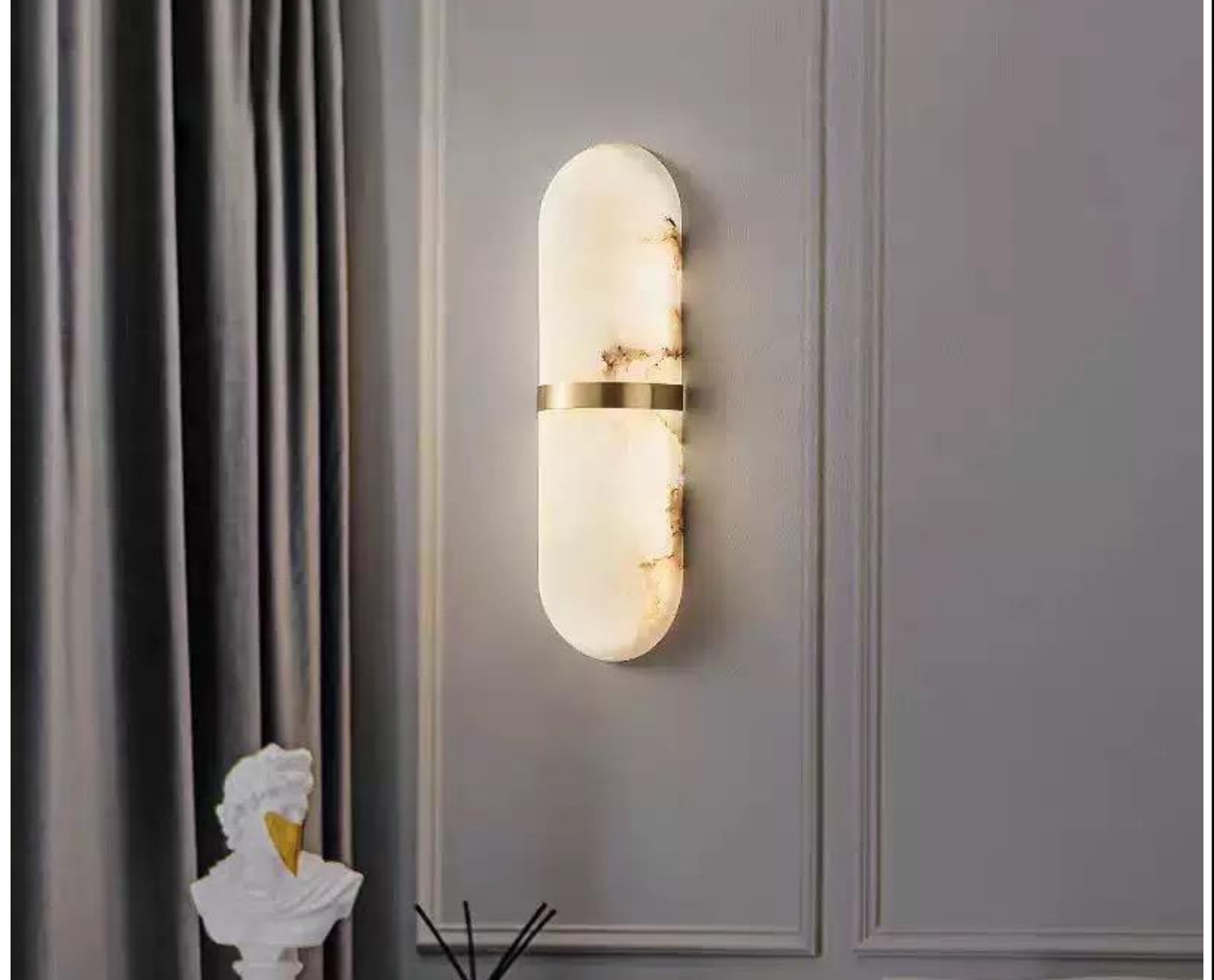 Minimalist long wall lamp (Round Ceiling Rose) - THW-038 wall lamp product photo