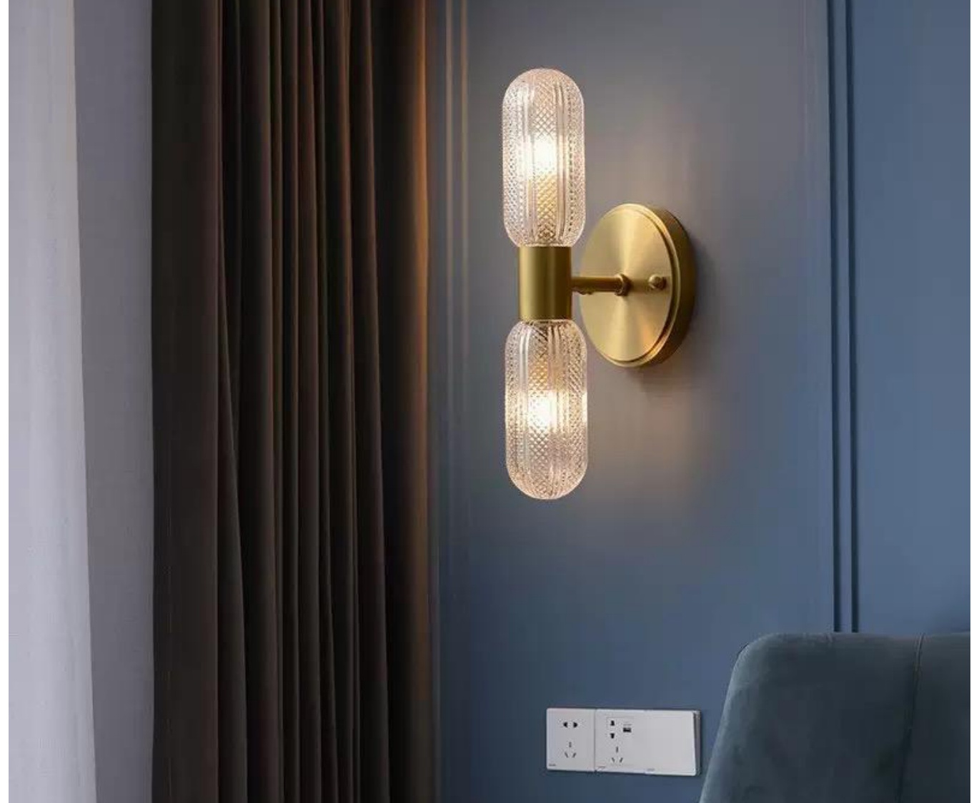 Minimalist long wall lamp (Rectangular Ceiling Rose) - THW-040 wall lamp product photo